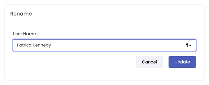 Click the Update Name Enpass Admin Console